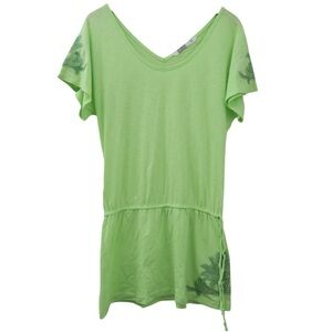 Athleta Swim Cover Up Top Floral Embroidered Lightweight Casual Green‎